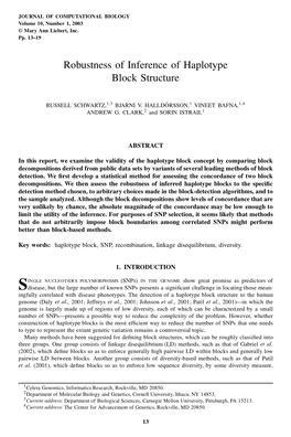 Robustness of Inference of Haplotype Block Structure