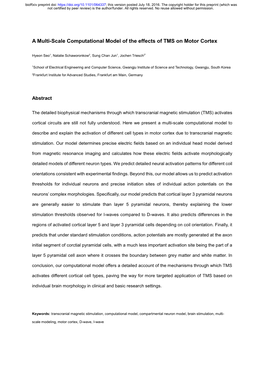 A Multi-Scale Computational Model of the Effects of TMS on Motor Cortex