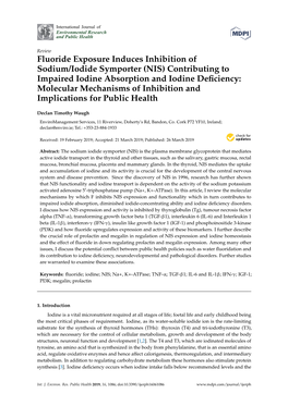 Fluoride Exposure Induces Inhibition of Sodium/Iodide Symporter (NIS)