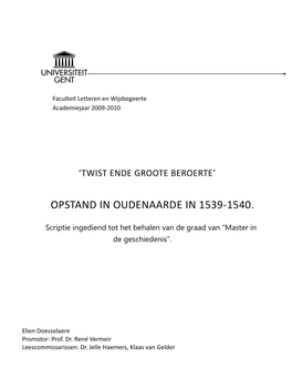 Opstand in Oudenaarde in 1539-1540