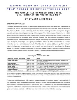 Nfap Policy Brief » September 2 0 1 5