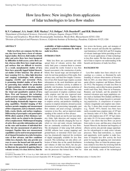 New Insights from Applications of Lidar Technologies to Lava Flow Studies