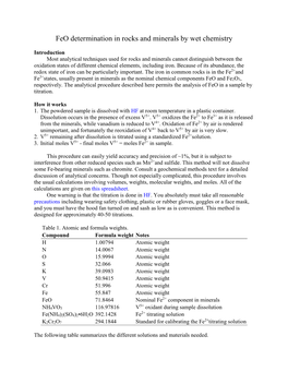 Feo Analysis