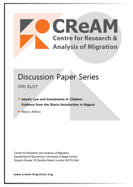 Islamic Law and Investments in Children: Evidence from the Sharia Introduction in Nigeria