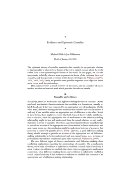 ⋆ Evidence and Epistemic Causality ⋆