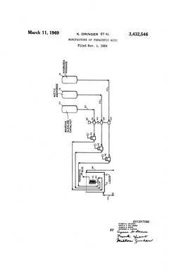 March 11, 1969 K. ORINGER ET AL 3,432,546 MANUFACTURE of PERACETIC ACID Filed Nov