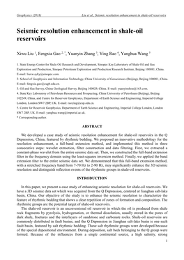 Seismic Resolution Enhancement in Shale-Oil Reservoirs