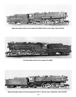 Right Side Builder's Photo of the Original H10 #8000. Built by Lima in May 1922, B/N 6242