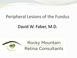 Peripheral Lesions of the Fundus