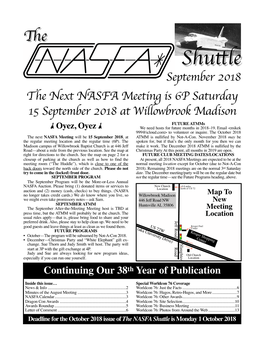 September 2018 NASFA Shuttle