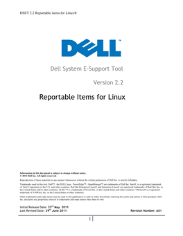 Reportable Items for Linux®
