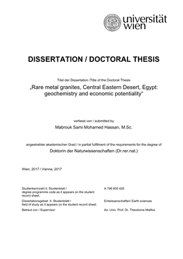 Dissertation / Doctoral Thesis