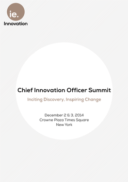 Chief Innovation Officer Summit Inciting Discovery, Inspiring Change