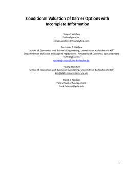 Conditional Valuation of Barrier Options with Incomplete Information