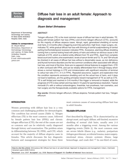 Diffuse Hair Loss in an Adult Female: Approach to Diagnosis and Management