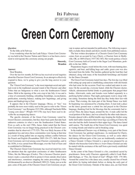 Green Corn Ceremony