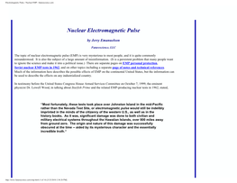 Electromagnetic Pulse - Nuclear EMP - Futurescience.Com
