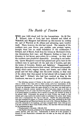 The Battle of Towton