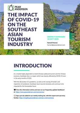 The Impact of Covid-19 on the Southeast Asian Tourism Industry