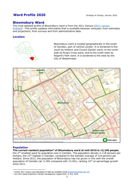 Ward Profile 2020 Bloomsbury Ward