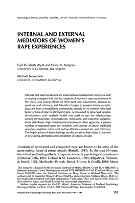 Internal and External Mediators of Women's Rape