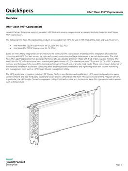 Intel® Xeon Phi™ Coprocessors Overview