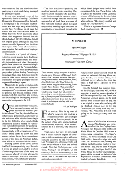 NOFZIGER Was to Override Supreme Court Decisions That Rejected the Notion of Racial .Imbal- Lyn Nofziger Ance As Prima Facie Evidence of Employer Discrimination