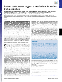 Diatom Centromeres Suggest a Mechanism for Nuclear DNA Acquisition