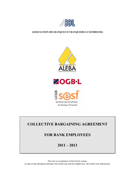 Collective Bargaining Agreement for Bank Personnel