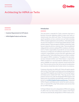 Architecting for HIPAA on Twilio