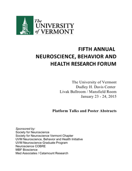 Fifth Annual Neuroscience, Behavior and Health Research Forum