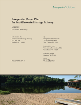 Interpretive Master Plan for Fox-Wisconsin Heritage Parkway