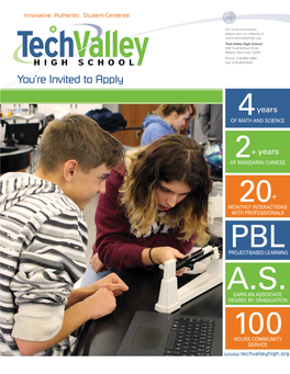 2016-17 Tech Valley High School Recruitment Brochure