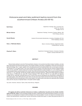 Holocene Peat and Lake Sediment Tephra Record from the Southernmost Chilean Andes (53-55°S)