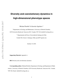 Diversity and Coevolutionary Dynamics in High-Dimensional Phenotype