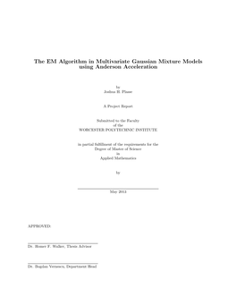 The EM Algorithm in Multivariate Gaussian Mixture Models Using Anderson Acceleration