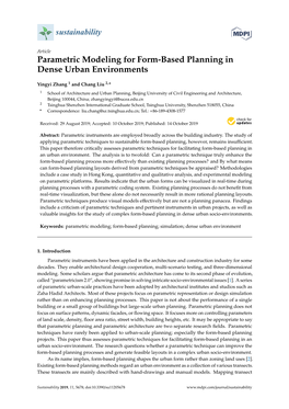 Parametric Modeling for Form-Based Planning in Dense Urban Environments