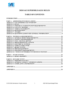 Supermileage 2020 Rules