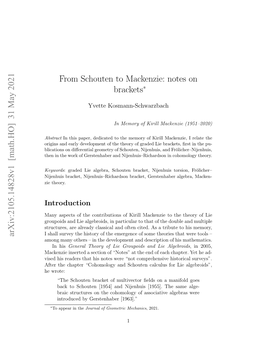 From Schouten to Mackenzie: Notes on Brackets