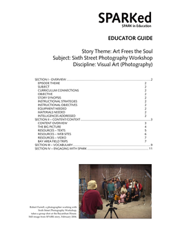 Sixth Street Photography Workshop Educator Guide