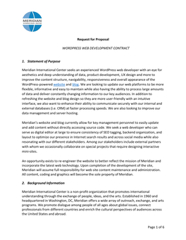 Page 1 of 6 Request for Proposal WORDPRESS WEB