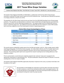 2017 Texas Wine Grape Varieties