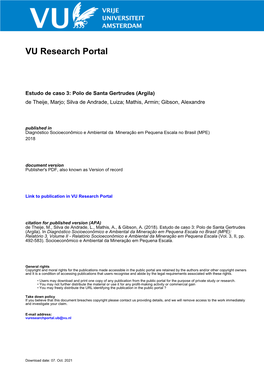 Estudo De Caso 3: Polo De Santa Gertrudes (Argila) De Theije, Marjo; Silva De Andrade, Luiza; Mathis, Armin; Gibson, Alexandre