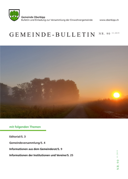 Gemeinde-Bulletin Nr. 90 11.2019
