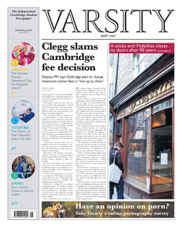 Clegg Slams Cambridge Fee Decision