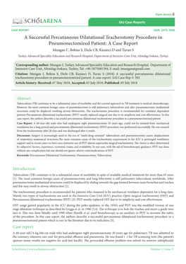 A Successful Percutaneous Dilatational Tracheostomy