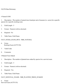 FACTS Data Dictionary # Natural UOM 1. Description