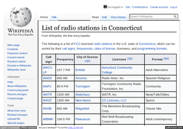 List of Radio Stations in Connecticut