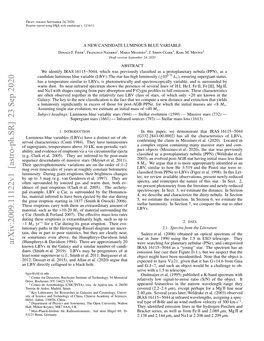 Arxiv:2009.11122V1 [Astro-Ph.SR] 23 Sep 2020 02 Esr Ta.21) N La Ta.(00 Ru That Argue Hole