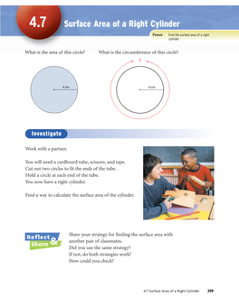 Surface Area of a Right Cylinder